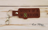 Nephew of a Warrior DIGITAL Embroidery File, In The Hoop Key fob, Snap tab, Keychain, Bag Tag