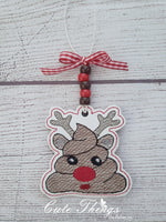 Reindeer Poop DIGITAL Embroidery File, In The Hoop Bookmark, Ornament, Gift Bag Tag, Eyelet