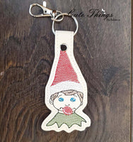 Bubblegum Elf DIGITAL Embroidery File, In The Hoop Key fob, Snap tab, Keychain, Bag Tag