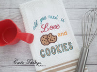 All you need is love and Cookies Applique DIGITAL Embroidery File,  4 sizes