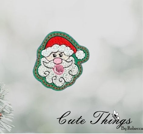 Bubblegum Santa Mini DIGITAL Embroidery File, In The Hoop, Feltie, Mini