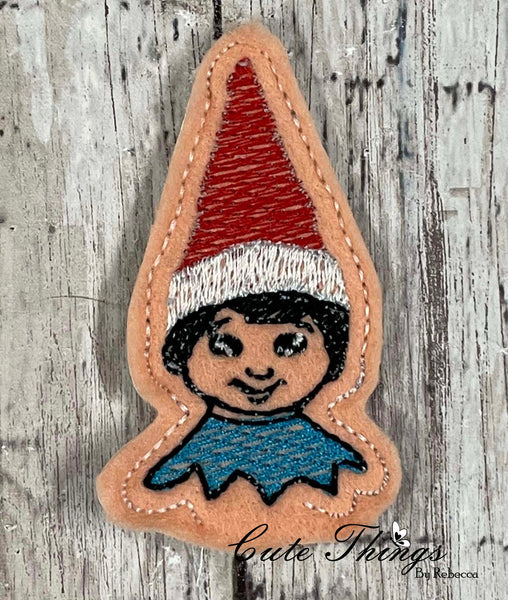 Elf DIGITAL Embroidery File, In The Hoop, Pencil Topper