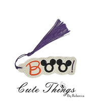 Boo! DIGITAL Embroidery File, In The Hoop Bookmark, Ornament, Gift Bag Tag, Eyelet