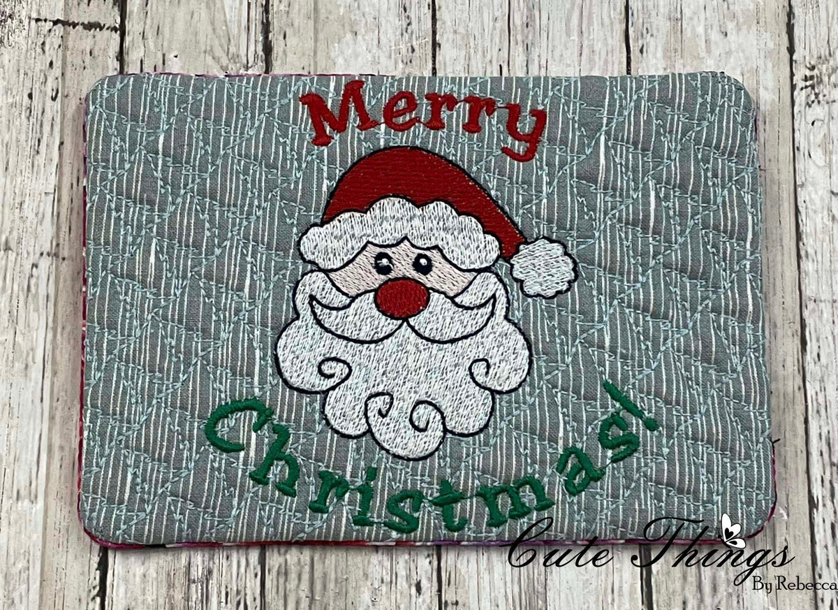 Santa Mug Rug, Snack Mat DIGITAL Embroidery File, In The Hoop 5x7, 6x1 ...