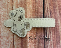 Stitches Bear DIGITAL Embroidery File, Cord Wrap, Notebook Cover Tab
