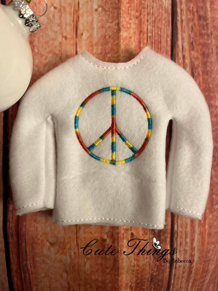 Peace Doll Shirt, 2 Sizes, In the hoop, DIGITAL Embroidery File