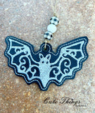 Bat DIGITAL Embroidery File, In The Hoop Bookmark, Ornament, Gift Bag Tag, Eyelet