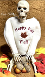 Happy Fall Y'all Doll Shirt, 2 Sizes, In the hoop, DIGITAL Embroidery File