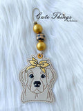 Dog  DIGITAL Embroidery File, In The Hoop Bookmark, Ornament, Gift Bag Tag, Eyelet