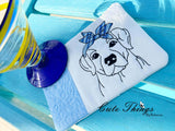 Dog Mug Rug, Snack Mat  DIGITAL Embroidery File, In The Hoop 5x7, 6x10