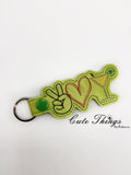 Peace Love Martini, 2 Files included different garnishes DIGITAL Embroidery File, In The Hoop Key fob, Snap tab, Keychain, Bag Tag