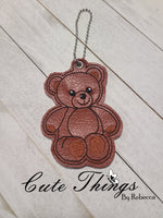 Cute Bear DIGITAL Embroidery File, In The Hoop Bookmark, Ornament, Gift Bag Tag, Eyelet