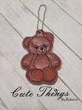 Cute Bear DIGITAL Embroidery File, In The Hoop Bookmark, Ornament, Gift Bag Tag, Eyelet