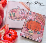 Pumpkin Reverse Applique Notebook Cover  DIGITAL Embroidery File, In The Hoop 2 sizes available