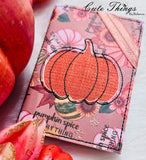 Pumpkin Reverse Applique Notebook Cover  DIGITAL Embroidery File, In The Hoop 2 sizes available