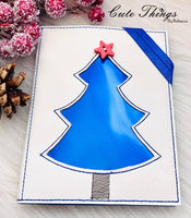 Tree Reverse Applique Notebook Cover  DIGITAL Embroidery File, In The Hoop 2 sizes available