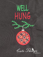 Well Hung Applique DIGITAL Embroidery File, 4 sizes