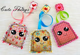 Cute Tea Bag DIGITAL Embroidery File, In The Hoop Bookmark