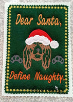 Dear Santa Cavalier King DIGITAL Embroidery File, 4 sizes