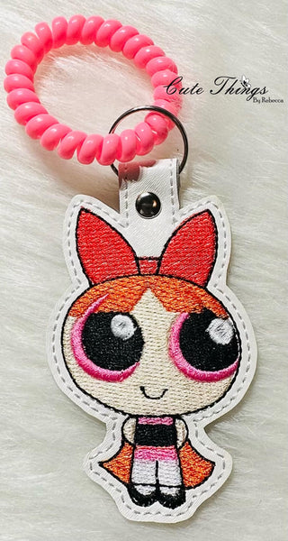 Blossom DIGITAL Embroidery File, In The Hoop Key fob, Snap tab, Keychain, Bag Tag