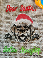 Dear Santa Labrador DIGITAL Embroidery File, 4 sizes