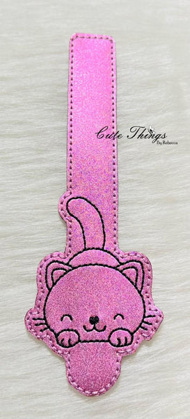 Cute Kitty Wallet Tab DIGITAL Embroidery File, Embroidery Design, In the Hoop, 5x7