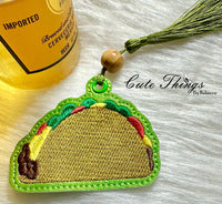 Taco Fill and Applique DIGITAL Embroidery File, In The Hoop, Ornament, Gift Bag Tag, Eyelet