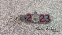 2023 Disco Ball DIGITAL Embroidery File, In The Hoop Key fob, Snap tab, Keychain, Bag Tag