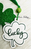 Lucky DIGITAL Embroidery File, In The Hoop, Ornament, Gift Bag Tag, Eyelet