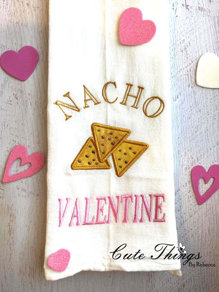 Nacho Valentine Applique DIGITAL Embroidery File, 4 sizes