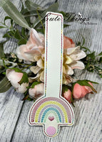 Rainbow Wallet Tab DIGITAL Embroidery File, Embroidery Design, In the Hoop, 5x7