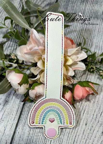 Rainbow Wallet Tab DIGITAL Embroidery File, Embroidery Design, In the Hoop, 5x7