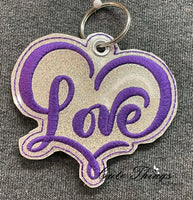 Love Heart DIGITAL Embroidery File, In The Hoop, Ornament, Gift Bag Tag, Eyelet