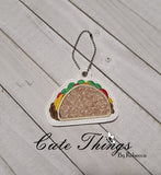 Taco Fill and Applique DIGITAL Embroidery File, In The Hoop, Ornament, Gift Bag Tag, Eyelet