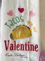 Tacos are my Valentine Fill and Applique DIGITAL Embroidery File, 4 sizes