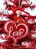 Love Heart DIGITAL Embroidery File, In The Hoop, Ornament, Gift Bag Tag, Eyelet