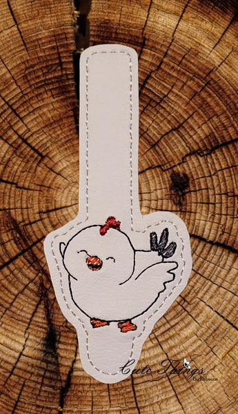 Cute Chicken Vertical Tab 4x4 DIGITAL Embroidery File, Embroidery Design, In the Hoop