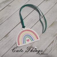 Rainbow DIGITAL Embroidery File, In The Hoop, Ornament, Gift Bag Tag, Eyelet