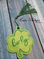 Lucky DIGITAL Embroidery File, In The Hoop, Ornament, Gift Bag Tag, Eyelet