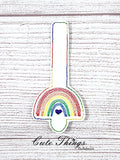 Rainbow Vertical Tab DIGITAL Embroidery File, Embroidery Design, In the Hoop, 4x4