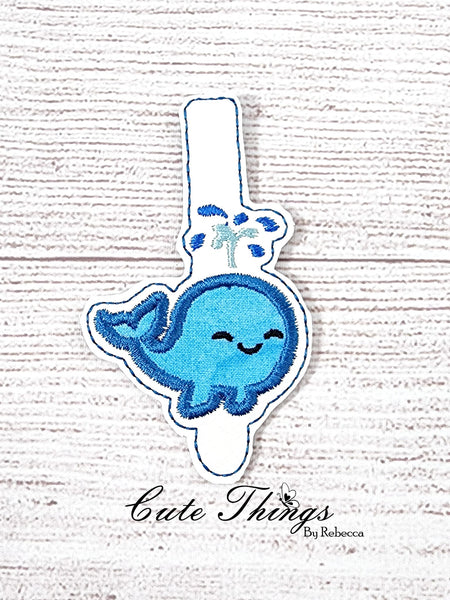 Whale Vertical Tab DIGITAL Embroidery File, Embroidery Design, In the Hoop, 4x4