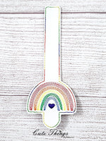 Rainbow Wallet Tab DIGITAL Embroidery File, Embroidery Design, In the Hoop, 5x7