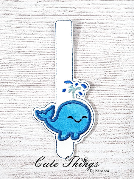 Whale Wallet Tab DIGITAL Embroidery File, Embroidery Design, In the Hoop, 5x7