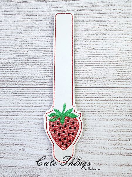 Strawberry Wallet Tab 5x7 DIGITAL Embroidery File, Embroidery Design, In the Hoop