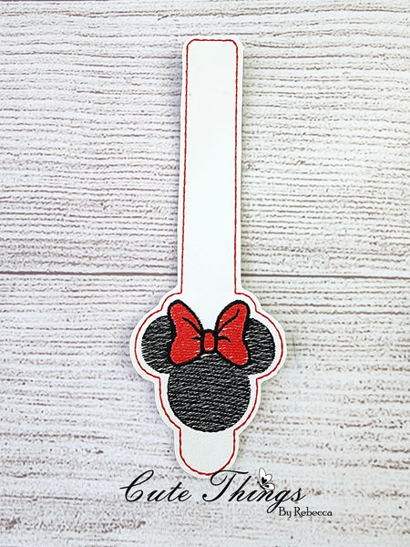 Minnie Mouse Ears Wallet Tab 5x7 DIGITAL Embroidery File, Embroidery Design, In the Hoop