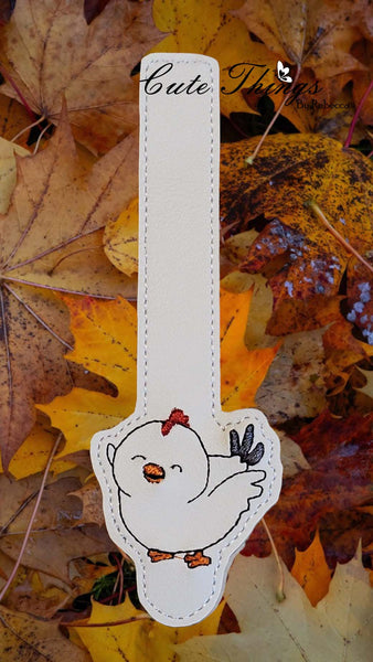 Cute Chicken Wallet Tab 5x7 DIGITAL Embroidery File, Embroidery Design, In the Hoop