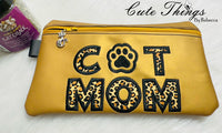 Cat Mom Applique Bag  DIGITAL Embroidery File, In The Hoop,