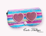 Glasses Case with Heart Glasses DIGITAL Embroidery File, Embroidery Design, In the Hoop