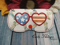 Glasses Case with Heart Glasses DIGITAL Embroidery File, Embroidery Design, In the Hoop