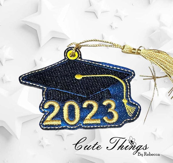 Graduation 2023 DIGITAL Embroidery File, In The Hoop, Ornament, Gift Bag Tag, Eyelet